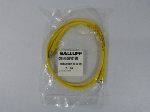 Balluff C49ENE-49-PY-010M Connectivity Cable 60VAC 75VDC 1m NEW