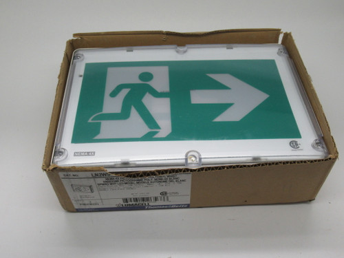 Thomas & Betts LN2WS Polyvinyl Exit Light 120-347VAC 60Hz .21A 2.76W DMG BOX NEW