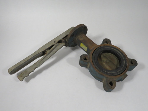 Keystone 1020 Lug-Style Butterfly Valve 3" Bronze Disc C/W Handle CHIPPED USED