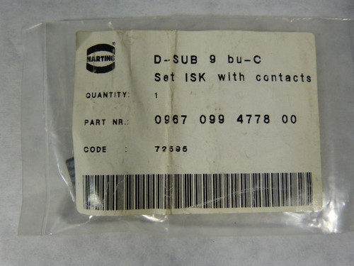 Harting 0967099477800 Female Crimp D-Sub 9 Pin NWB