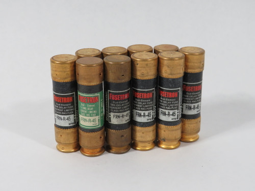 Bussmann Fusetron FRN-R-45 Time Delay Dual Element Fuse 45A 250V Lot of 10 USED