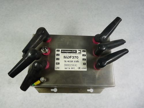 Roxburgh Electronics MDF370 3-Phase Line Filter 70A 440/250VAC 50/60Hz USED