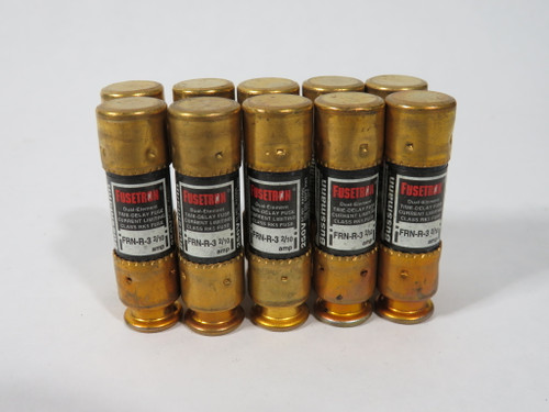 Bussmann Fusetron FRN-R-3-2/10 Time Delay Fuse 3-2/10A 250V 10-Pack NEW
