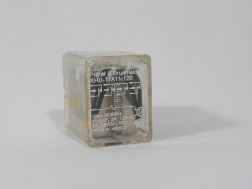 Potter & Brumfield KHU-17A11-120 Plug-In Relay 120V 3A@120V/28VDC 14-Blade USED