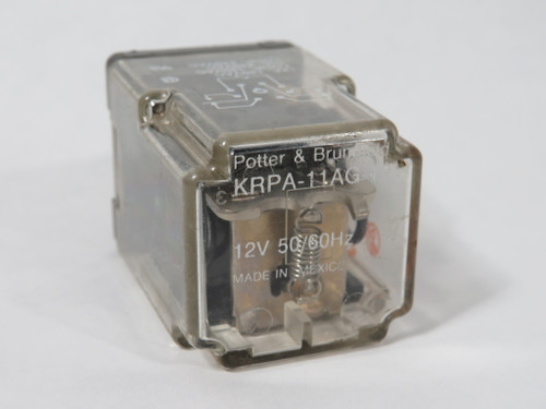 Potter & Brumfield KRPA-11AG-12 Relay 12V 12A@120V 10@240V 8-Pin USED
