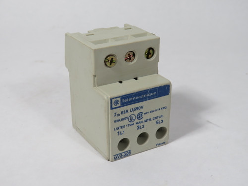Telemecanique GV2G05 Contactor Terminal Block 690V 63A 3-Pole USED