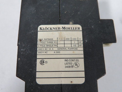 Klockner-Moeller DIL08-62d-NA Contactor 115V 60Hz NO COIL VOLTAGE STATED USED