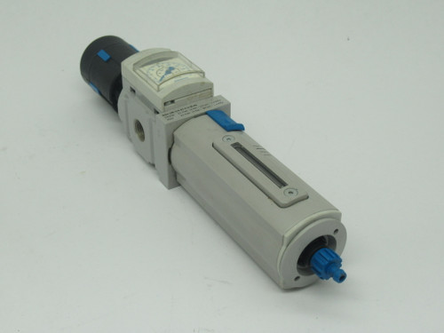 Festo 535724 MS4-LFR-1/4-D7-E-U-M-AS Filter Regulator w/ Gauge 0-16 bar USED