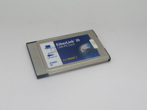 3Com 3C589D-TP 16-0108-001 EtherLink III LAN PC Card Rev A USED