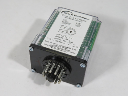 Clark-Reliance ECID-23R Control Relay 120V 50/60Hz 1.5VA 5A@120/240V 1/3HP NOP