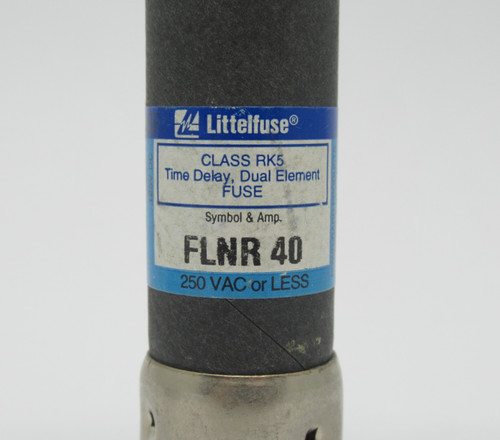 Littelfuse FLNR-40 Time Delay Fuse Dual Element 40A 250V USED