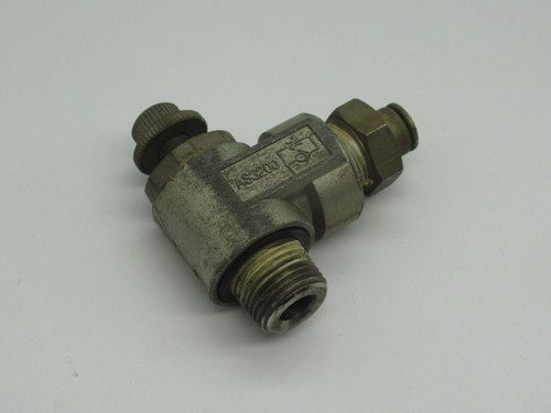 SMC Corporation AS3200 Speed Controller Meter Out Elbow 3/8" NPT Brass USED