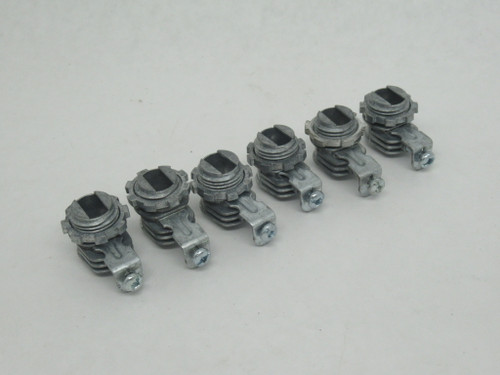 T&B CI70 One Screw Connector W/Locknut 3/8" Zinc Alloy Lot of 6 USED