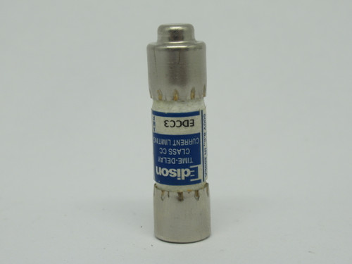 Edison EDCC3 Time Delay Current Limiting Fuse 3A 600VAC USED