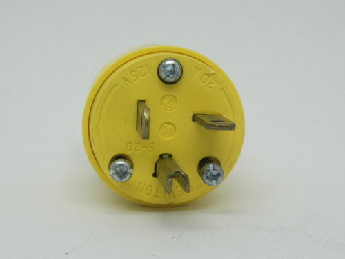 Leviton 749-520PV Straight Blade Plug 20A 125V 2P 3W USED