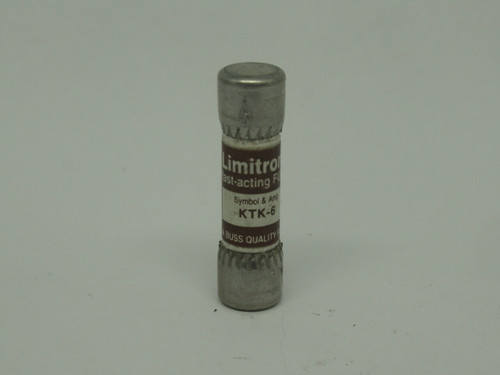 Cooper Bussmann KTK-6 Limitron Fast Acting Fuse 6A 600V USED