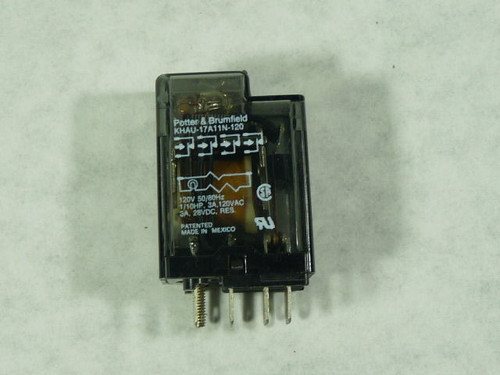 Potter & Brumfield KHAU-17A11N-120 Power Relay 120V 50/60Hz Coil 3A USED