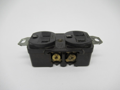 Hubbell 5242 Extra Heavy Duty Duplex Receptacle 15A 125V 2Pole 3Wire BROWN USED