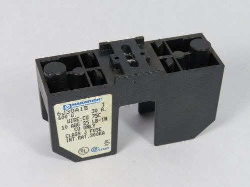Marathon 6J30A1B Fuse Holder 30A 600V 1-Pole USED