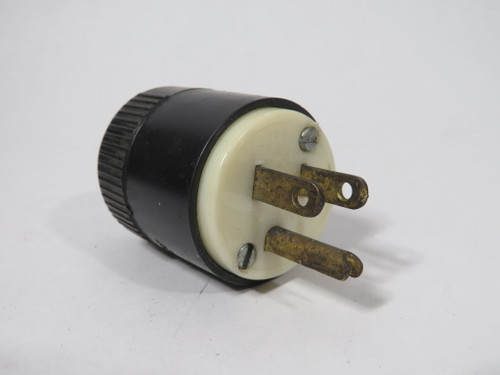 Bryant 5266N Straight Blade Plug 15A 125V 3W 2P NEMA 5-15 USED