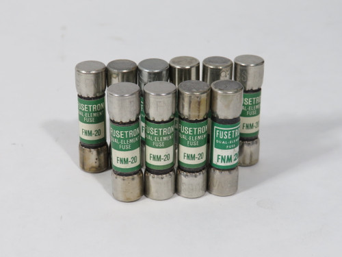 Bussmann Fusetron FNM-20 Dual Element Fuse 20A 250V Lot of 10 USED