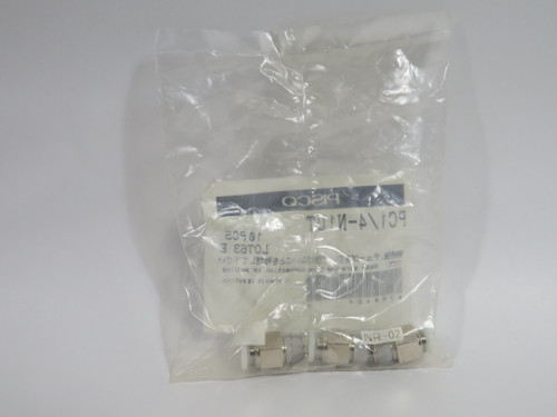 Pisco PC1/4-N1UT Straight Tube Fitting 1/4" Tube x 1/8" NPT *Open Bag* 3-Pk NWB