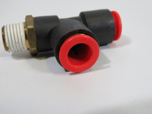 SMC KQY11-35S Push-In T Fitting 1/4" NPT x 3/8 Tube OD ! NOP !