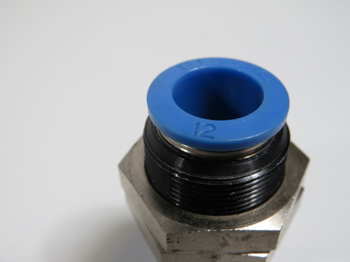 Festo 153161 QSS-12 Push-In Bulkhead Connector 12mm Tube OD USED