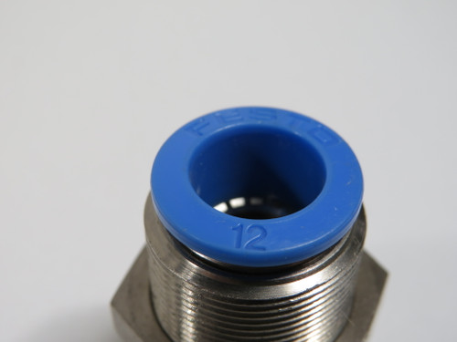 Festo 153171 QSSF-1/2-12-B Bulkhead Push-In Fitting G1/2" x 12mm Tube OD USED