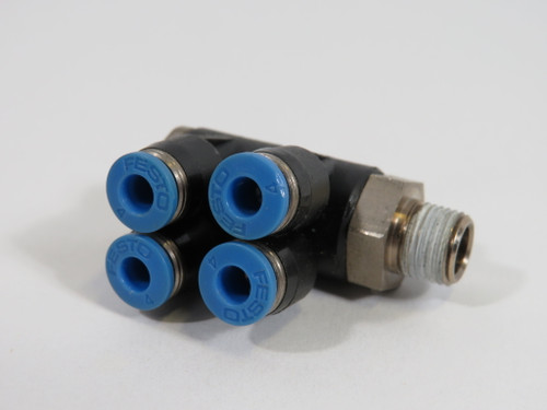Festo 153231 QSLV4-1/8-4 Multiple Distributor R1/8" Thread 4mm Tube OD USED