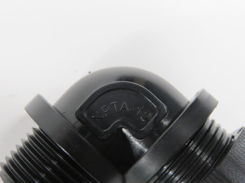 ITC 187.250 Plastic Cable Gland 90° Elbow 1/2"NPT 0.394-0.512" 10-13mm Black NOP