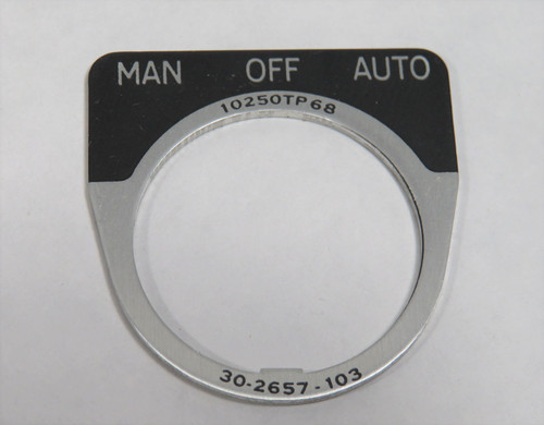 Cutler-Hammer 10250TP68 Switch Legend Plate MAN OFF AUTO 30-2657-103 USED