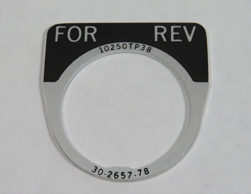 Cutler-Hammer 10250TP38 Selector Switch Legend Plate FOR REV 30-2657-78 USED