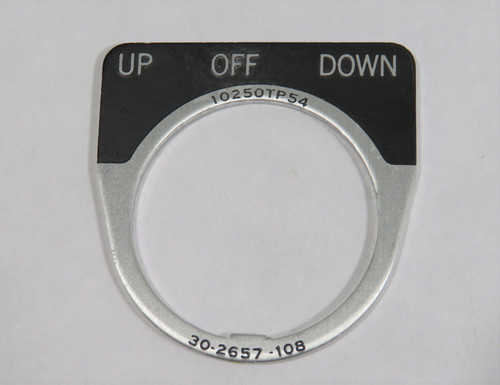 Cutler-Hammer 10250TP54 Switch Legend Plate UP OFF DOWN 30-2657-108 USED