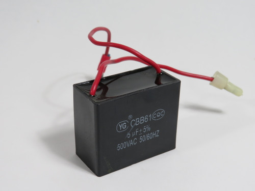 YG CBB61-5 Capacitor 5uf +/- 5% 500V 50/60Hz USED