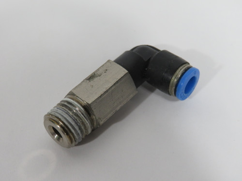 Festo 153078 QSLL-1/4-6 Long Push-In L-Fitting R1/4" Thread x 6mm Tubing OD USED