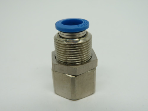 Festo 153166 QSSF-1/4-8-B Bulkhead Push-In Fitting G1/4" x 8mm Tubing OD USED