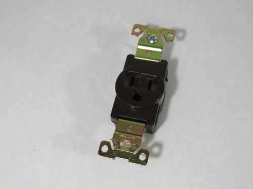 Cooper 5261 Brown Receptacle 15A 125V MISSING SCREW USED