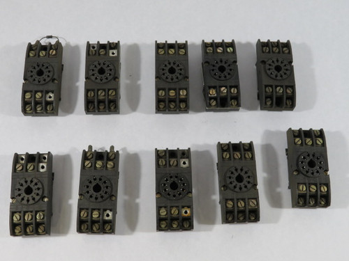 Generic 11 Pin 4-10A 250-380V Relay Socket MISSING SCREWS Lot of 10 USED