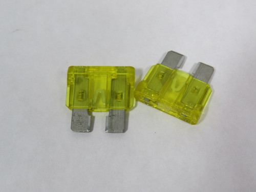 Littelfuse 0299020 Yellow Blade Fuse 20A Lot of 2 USED