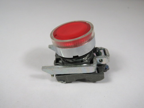 Telemecanique ZB4-BW34S Red Push Button Operator w/ Mounting Latch USED