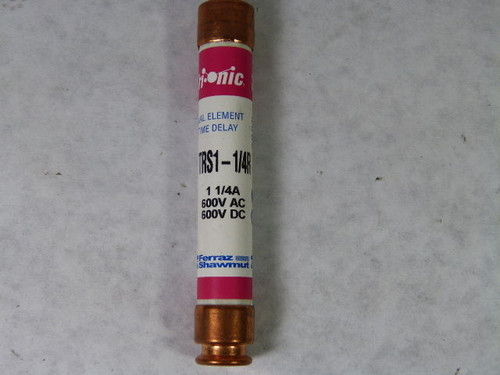 Ferraz Shawmut TRS1-1/4R Time Delay Fuse 1-1/4A 600V USED