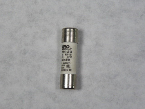 Miro RT14-20-2A Fast-Blow Ceramic Fuse 2A 300/500V USED