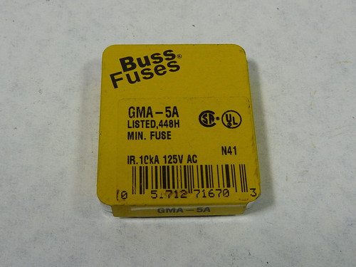 Bussmann GMA-5A Fast Acting Fuse 5A 125V 5-Pack ! NEW !