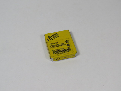 Bussmann AGC-6-1/4 Fast-Acting Glass Fuse 6-1/4A 250V 5-Pack ! NEW !