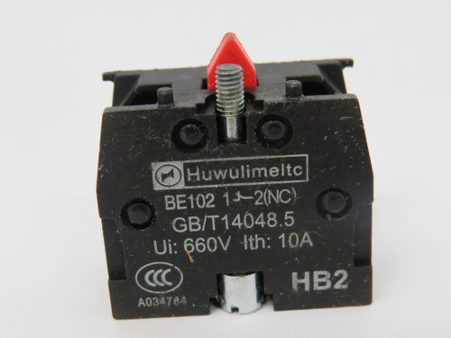 Huwulimeltc GB/T14048.5 Push Button Contact Block 10A@660V 1NC USED