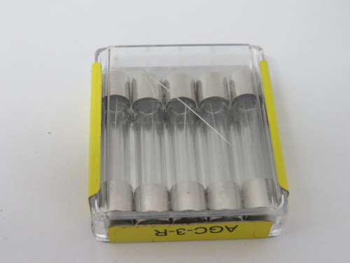 Eaton Bussmann AGC-3-R Fast Acting Fuse 3A 250/125VAC 5-Pack DMG Case NEW