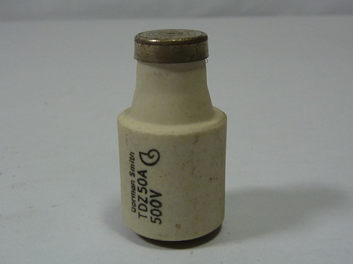 Dorman Smith TDZ50A Ceramic Bottle Fuse 50A 500V *Some Chips* USED