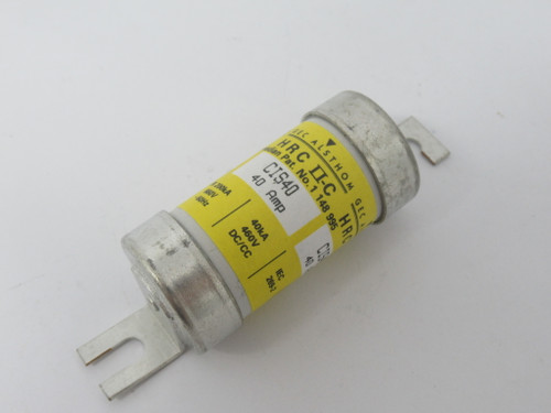 GE Alsthom CIS-40 Open Hole Bolt-On Fuse 40A 660V 460VDC USED