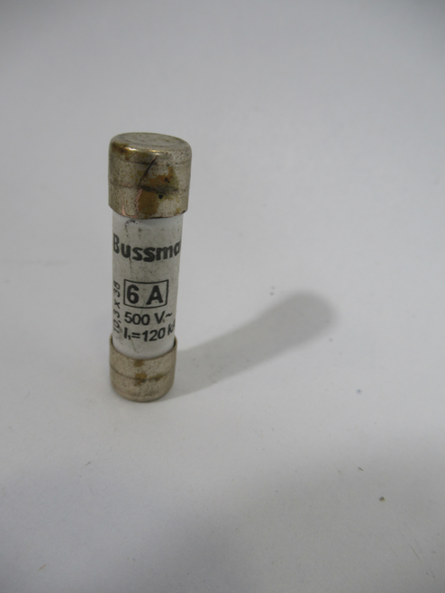 Bussmann C10G6 10.3x38mm Fuse 6A 500VAC 120kA USED